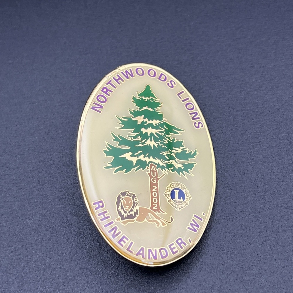 2002 Northwoods Lions Club Rhinelander Wisconsin Lapel Hat Pin
